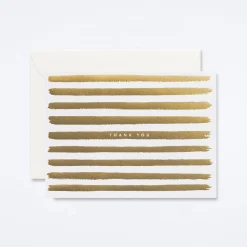 Gold Stripes Thank You Card