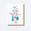 Tower of Birthday Birds Card
